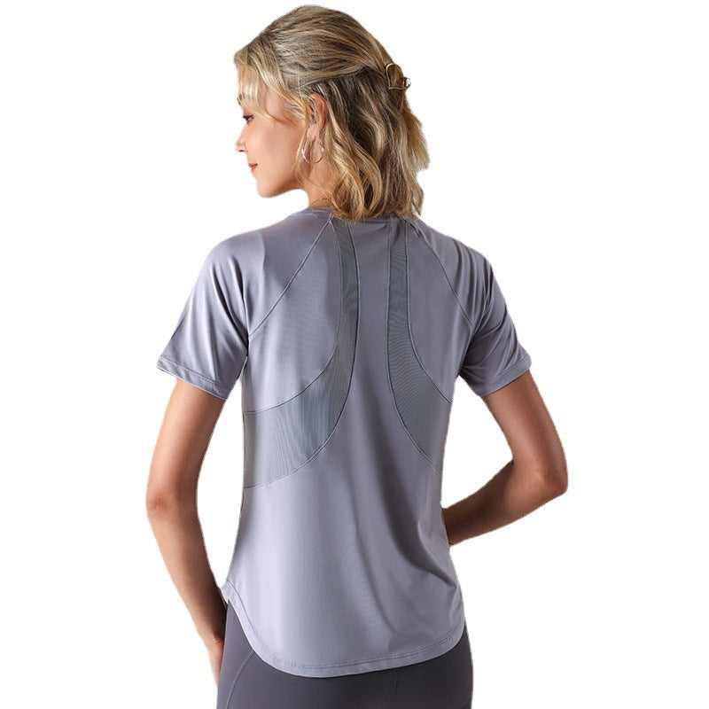Quick-drying Mesh Stitching Workout Clothes Top For Women