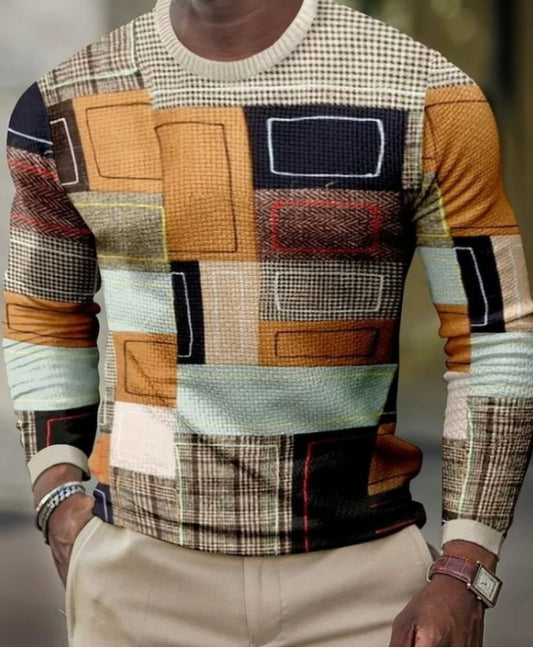 Men's 3D Pullover Casual Tops Long Sleeve