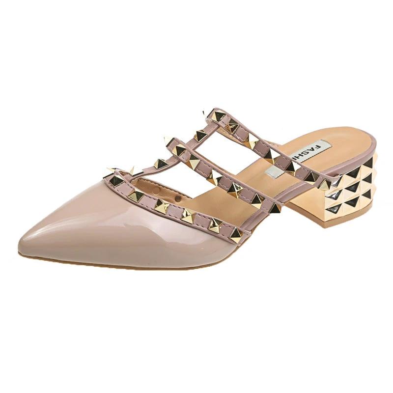 Flat orange Muller sandals and slippers by GJG Denim