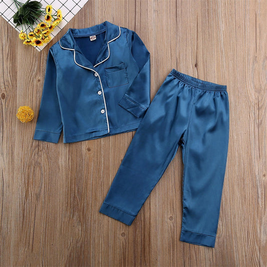 Pure Color Children's pajamas Casual Fashion Suit
