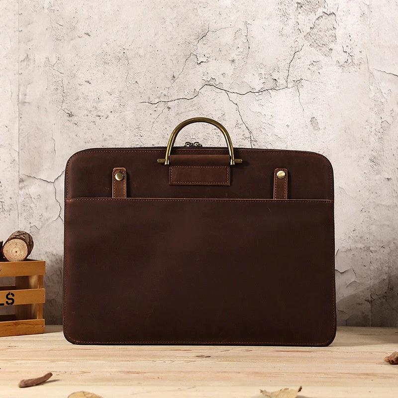 Men's Genuine Leather Computer Bag by GJG Denim