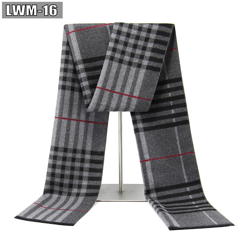 Men's Cashmere Autumn And Winter Business Plaid Scarf