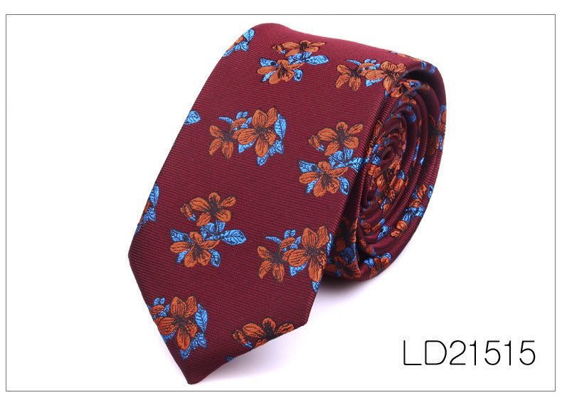 Men's Casual Fashion 6cm Flower Graffiti Tie