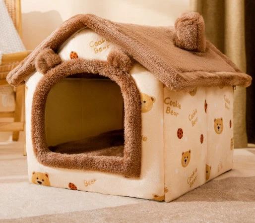 Foldable Dog House Pet Cat Bed Winter Dog Villa Sleep Kennel Removable Nest Warm Enclosed Cave Sofa Pets Supplies by GJG Denim