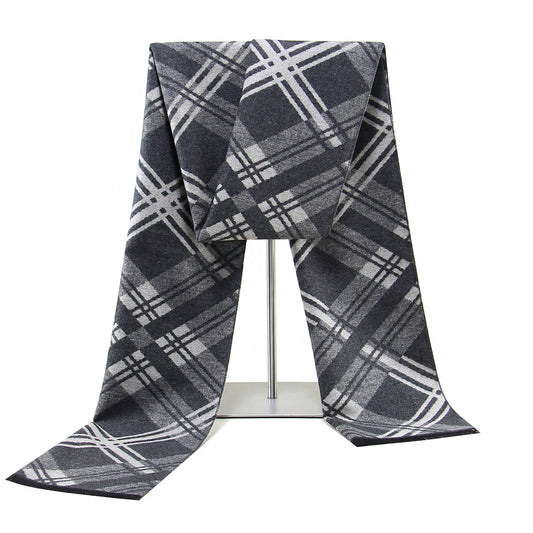 Men's Cashmere Autumn And Winter Business Plaid Scarf