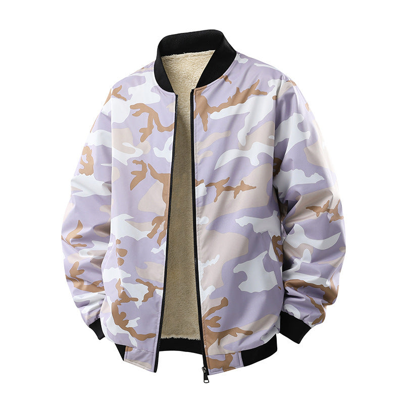 Men's Fleece-lined Thick Casual Camouflage Jacket