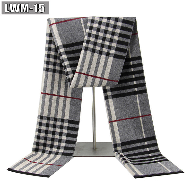 Men's Cashmere Autumn And Winter Business Plaid Scarf