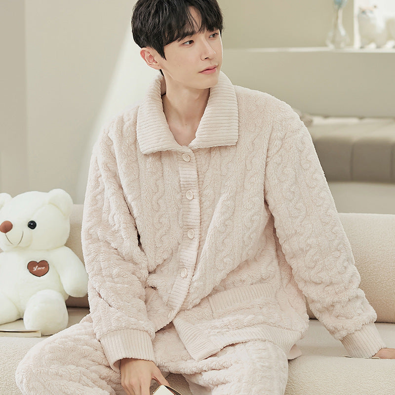 Men's Long Sleeve Cardigan Pajamas