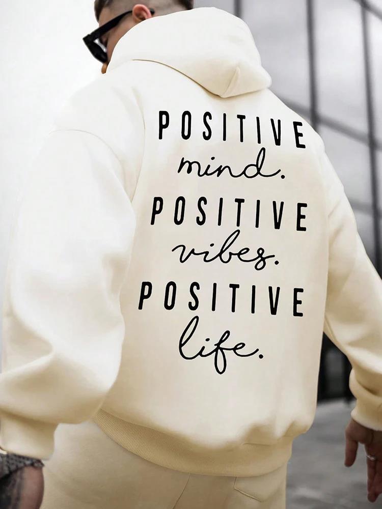 Men's Letter Print Hooded Sweater
