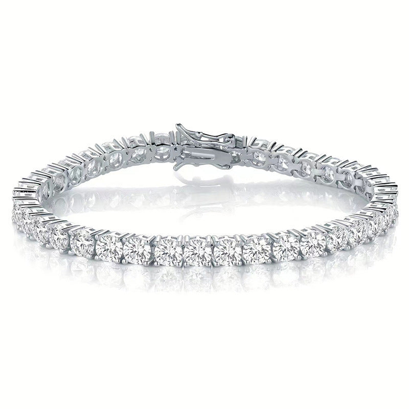 Classic 18K Gold Electroplated Zircon High-grade Tennis Full Diamond like Bracelet