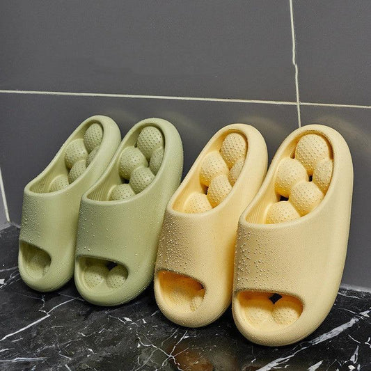 Ball Massage Sole Design Bathroom Slippers Women's House Shoes Indoor Non-Slip Floor Home Slippers Summer by GJG Denim