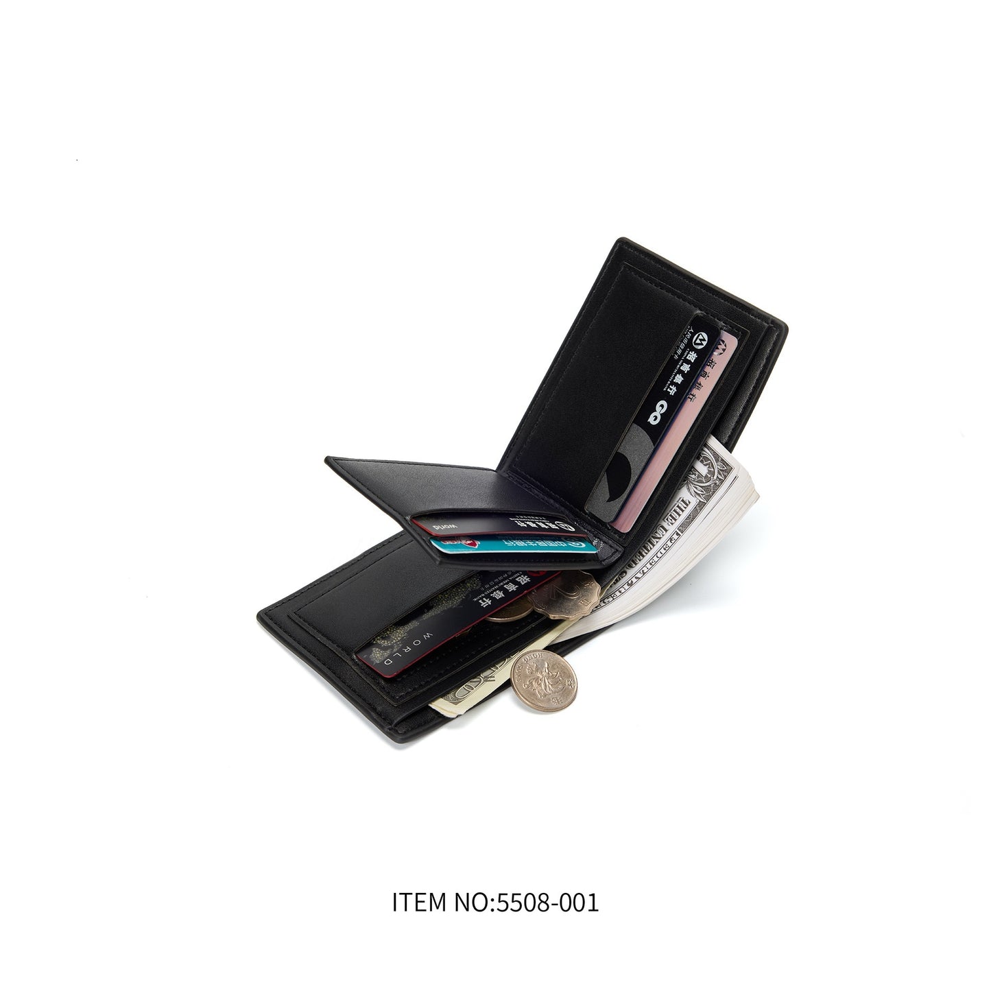 Men's Solid Color Large Capacity Anti-theft Swiping Multi-functional Wallet