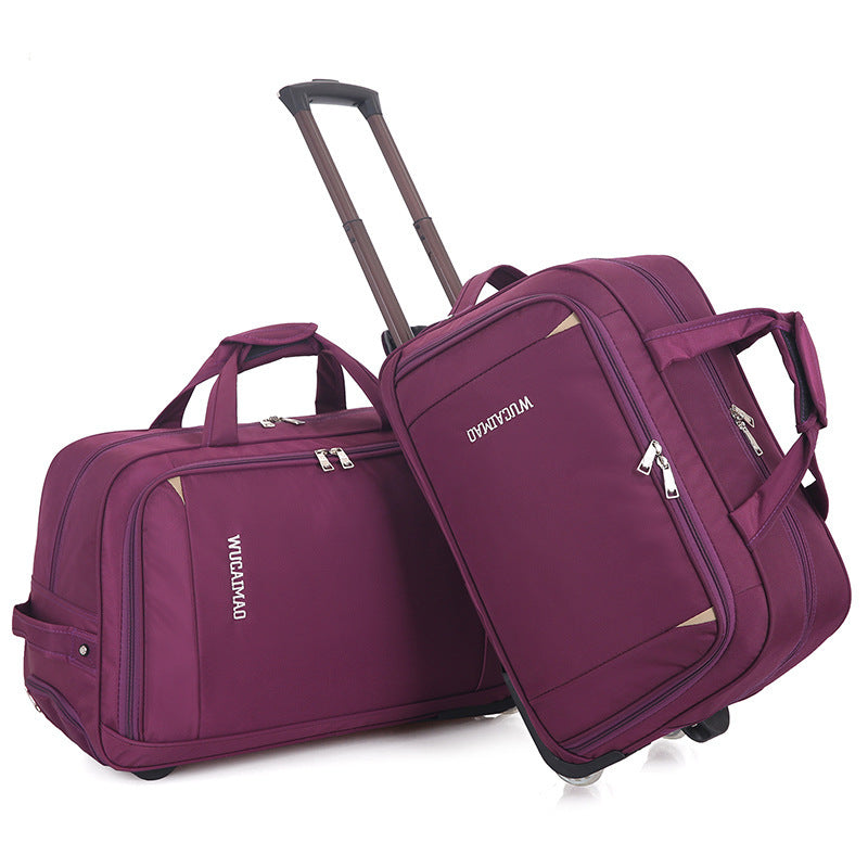 Men's Oxford Cloth Trolley Bag Leisure Travel Folding Luggage
