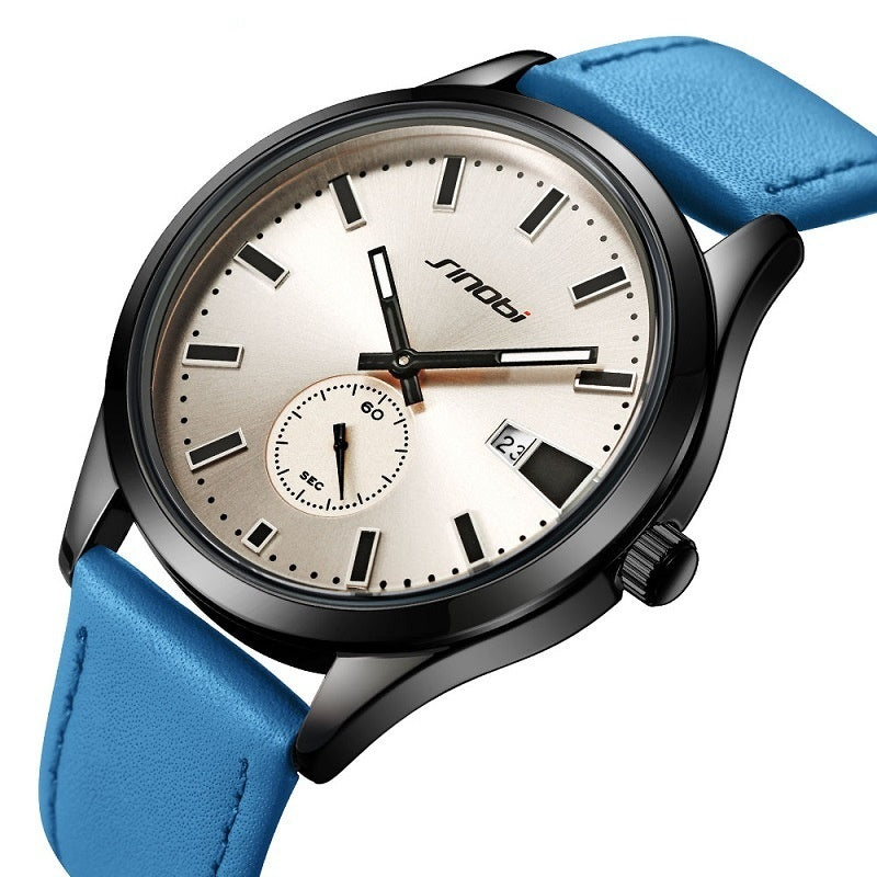 Men's Casual Leather Strap Business Quartz Watch