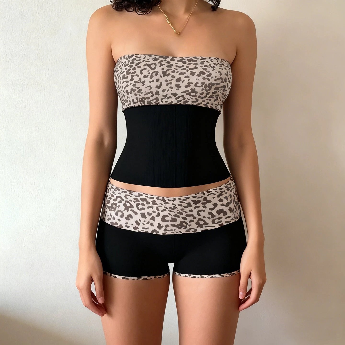 Women's Casual Tube Top And Shorts Set by GJG Denim