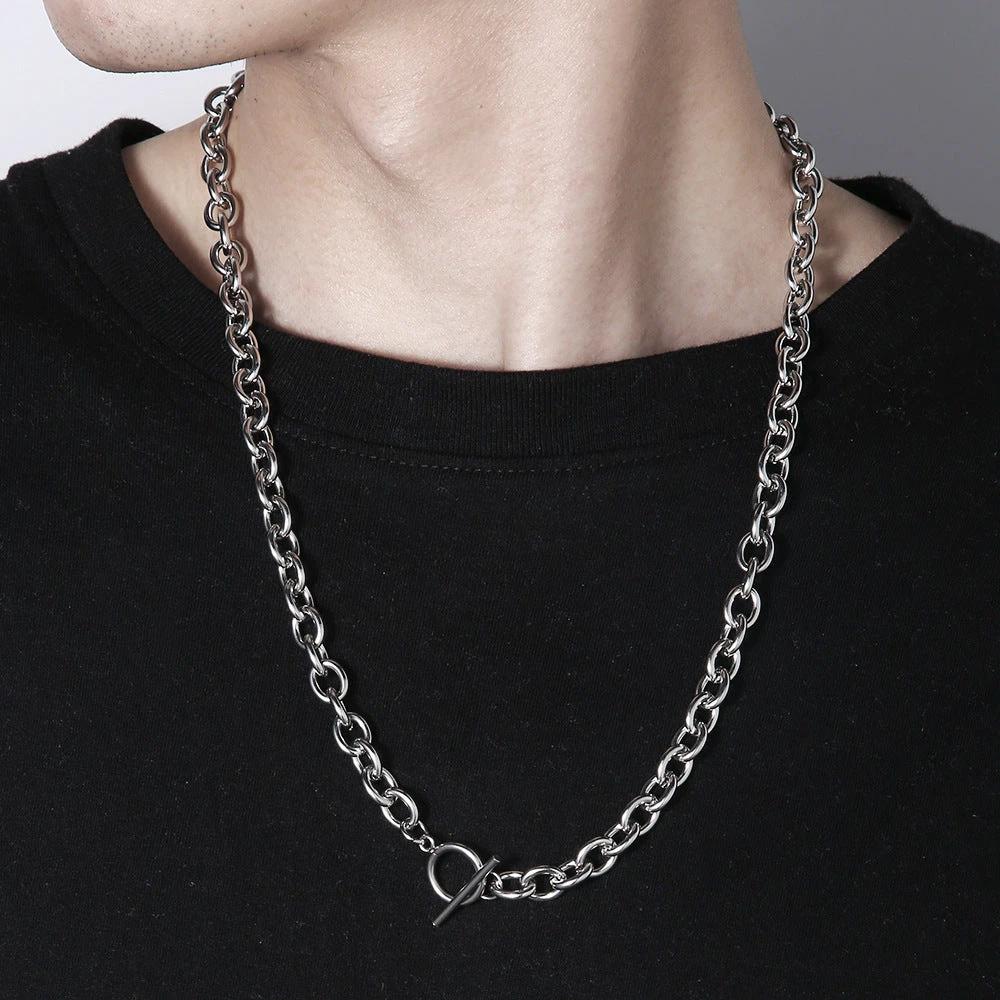 Men's Clavicle Titanium Steel Necklace by GJG Denim
