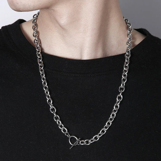 Men's Clavicle Titanium Steel Necklace by GJG Denim