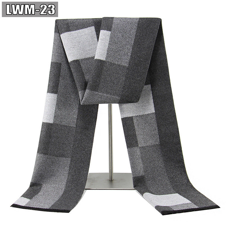 Men's Cashmere Autumn And Winter Business Plaid Scarf