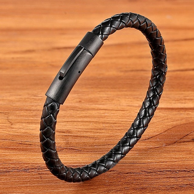 Men's Braided Stainless Steel Clasp Bracelet