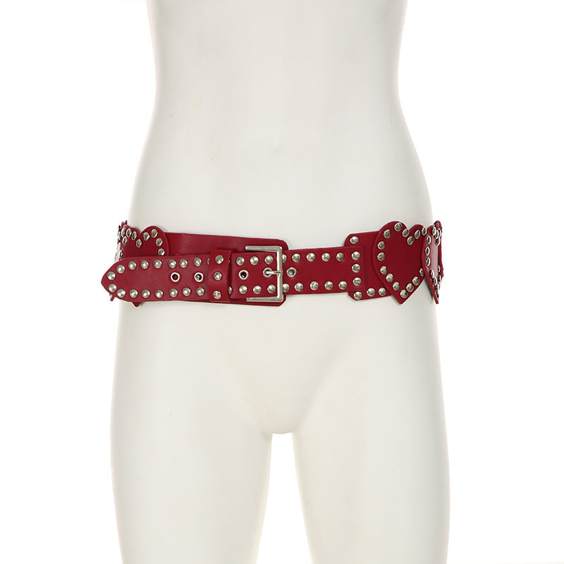 Retro Fashion Elastic Waist Tight Decoration
