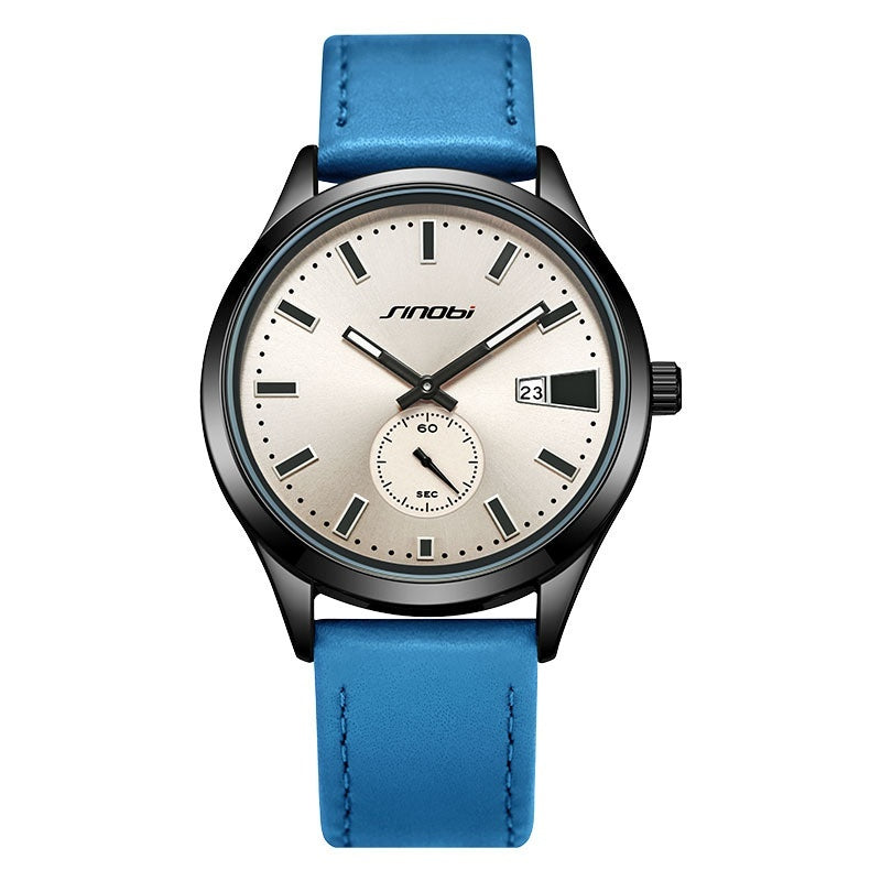 Men's Casual Leather Strap Business Quartz Watch