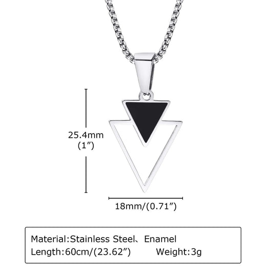Stainless Steel Men's Geometric Triangle Necklace by GJG Denim