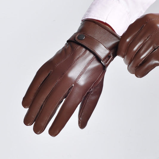 Men's Warm Faux Leather Gloves