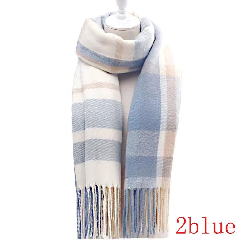 Couple Winter Scarf - Thick Warm Polyester Tassel Shawl Wrap, 180x70cm Unisex Scarves For Women & Men, Christmas Thanksgiving Gift by GJG Denim