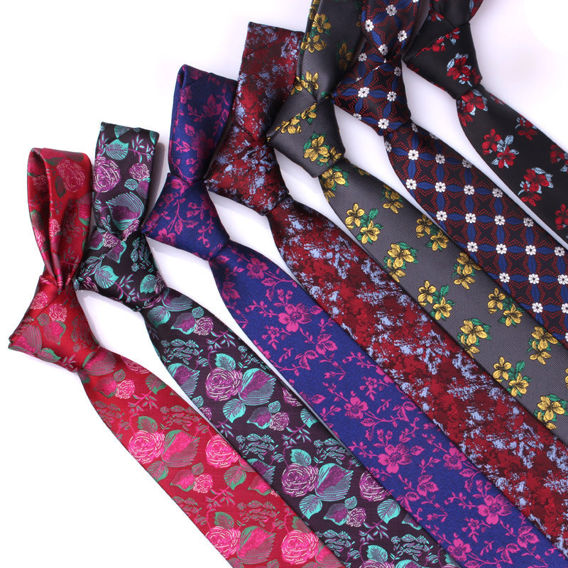 Men's Casual Fashion 6cm Flower Graffiti Tie