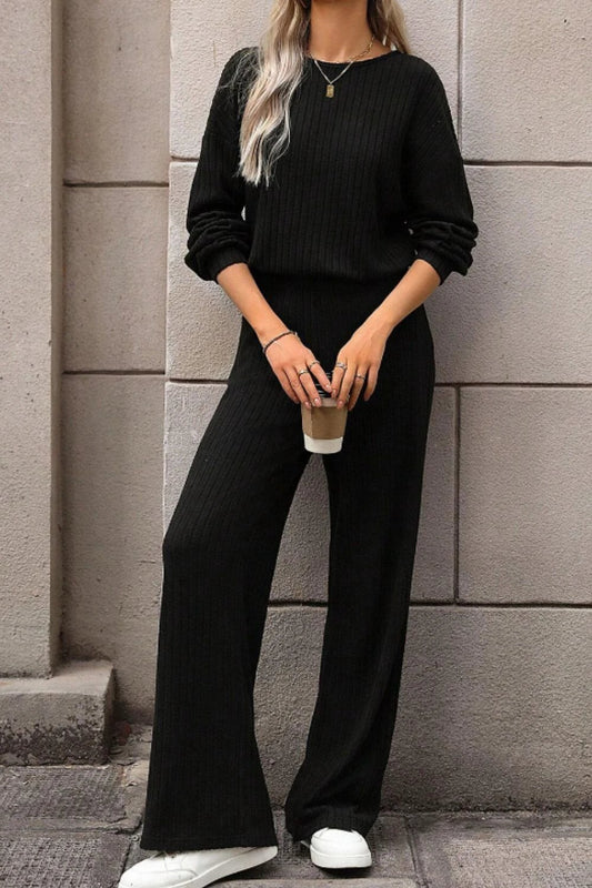 Round Neck Long Sleeve Jumpsuit by Lady Ros