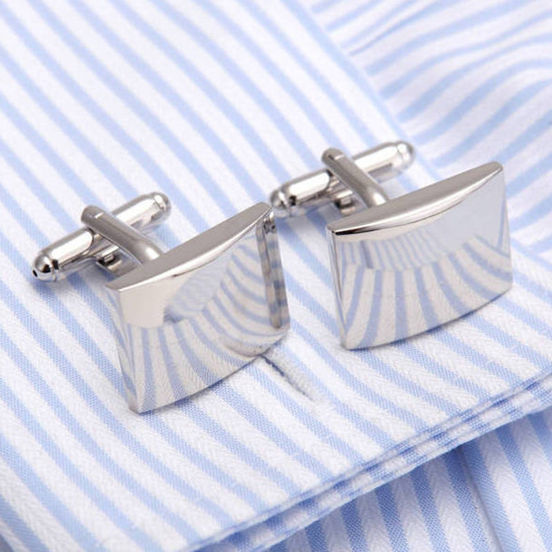 Men's High Quality Plain Glossy Cufflinks