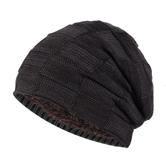 Fashion Plus Velvet Thick Knitted Warm Hat For Men