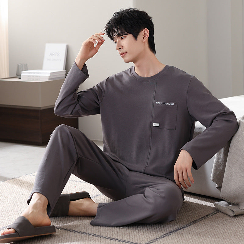 Men's Cotton Long Sleeve Casual Pajamas