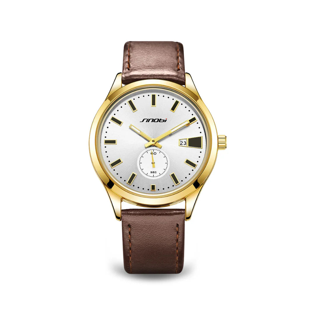 Men's Casual Leather Strap Business Quartz Watch