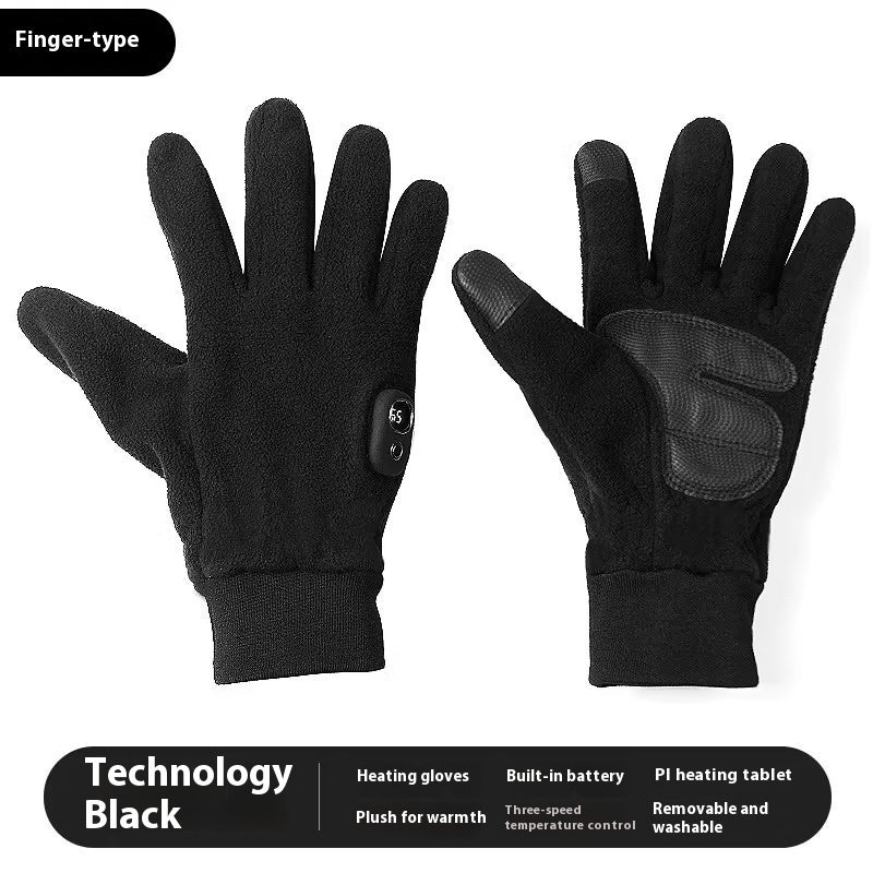 Men's Warm Thick Windproof Electric Heating Gloves