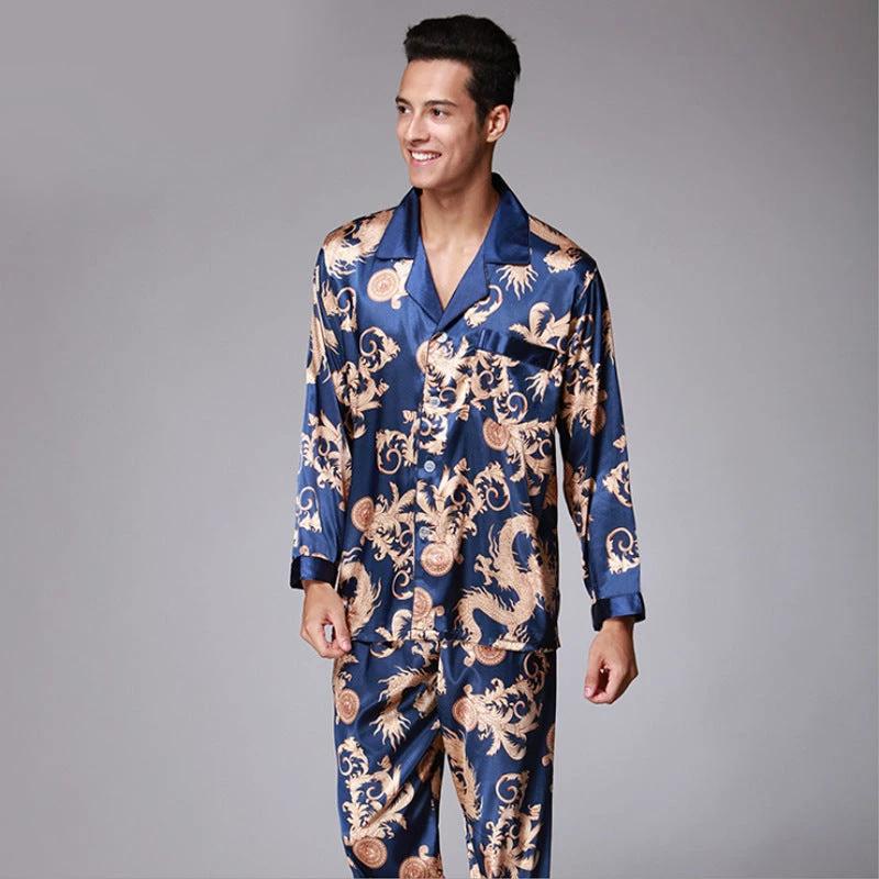 Men's Long Sleeve Pants Pajamas Set by GJG Denim