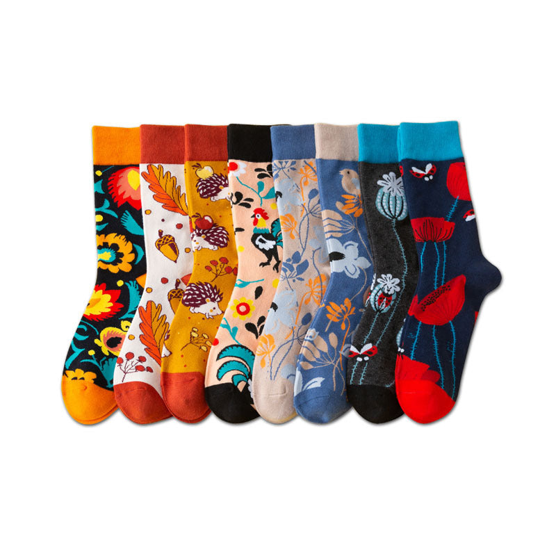 Men's Mid-calf Length Casual Cartoon Foot Socks