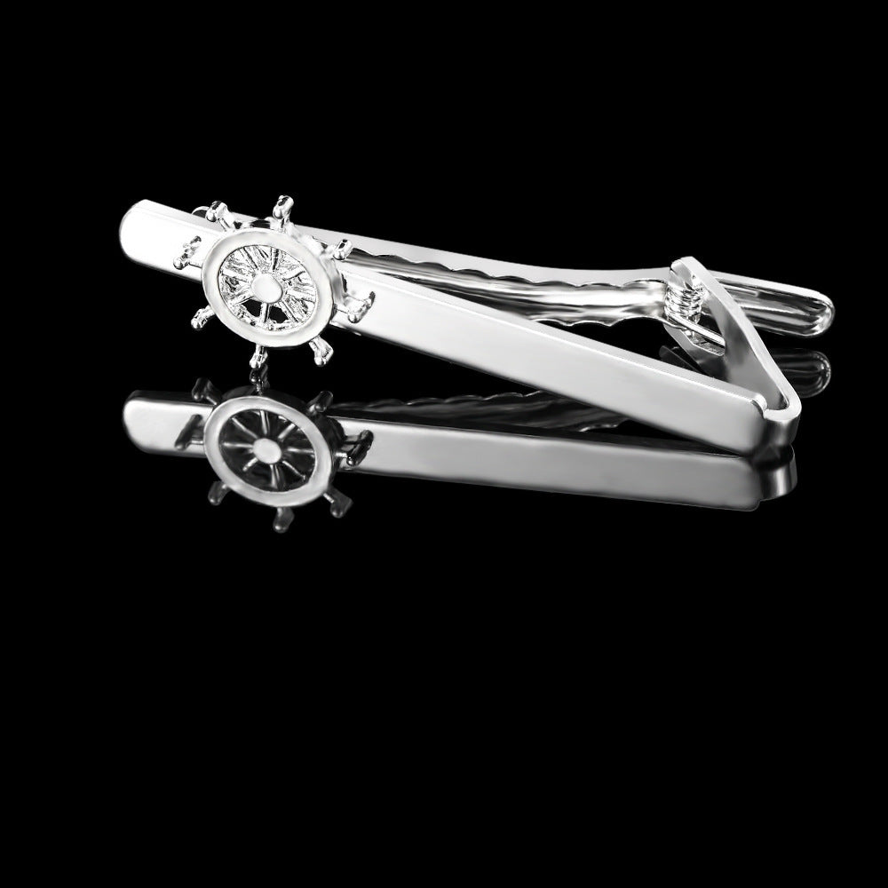Men's Trendy Rudder Cufflinks and Tie Clip Set