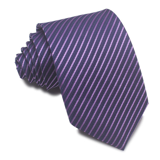 Men's 8CM Polyester Jacquard Striped Ties