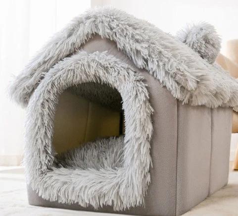 Foldable Dog House Pet Cat Bed Winter Dog Villa Sleep Kennel Removable Nest Warm Enclosed Cave Sofa Pets Supplies by GJG Denim