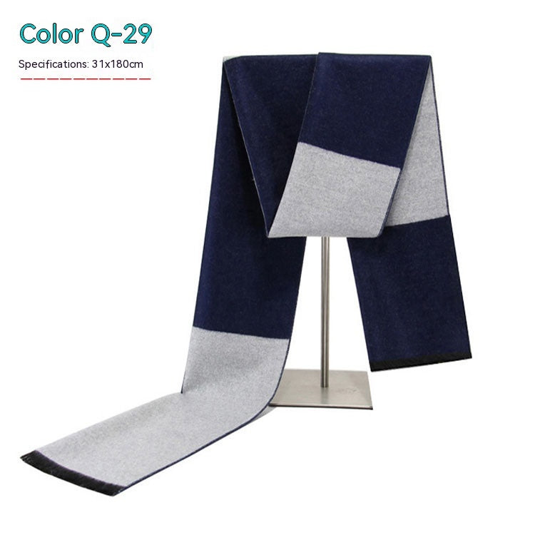 Men's Striped Winter Warm Artificial Cashmere Scarf For Men