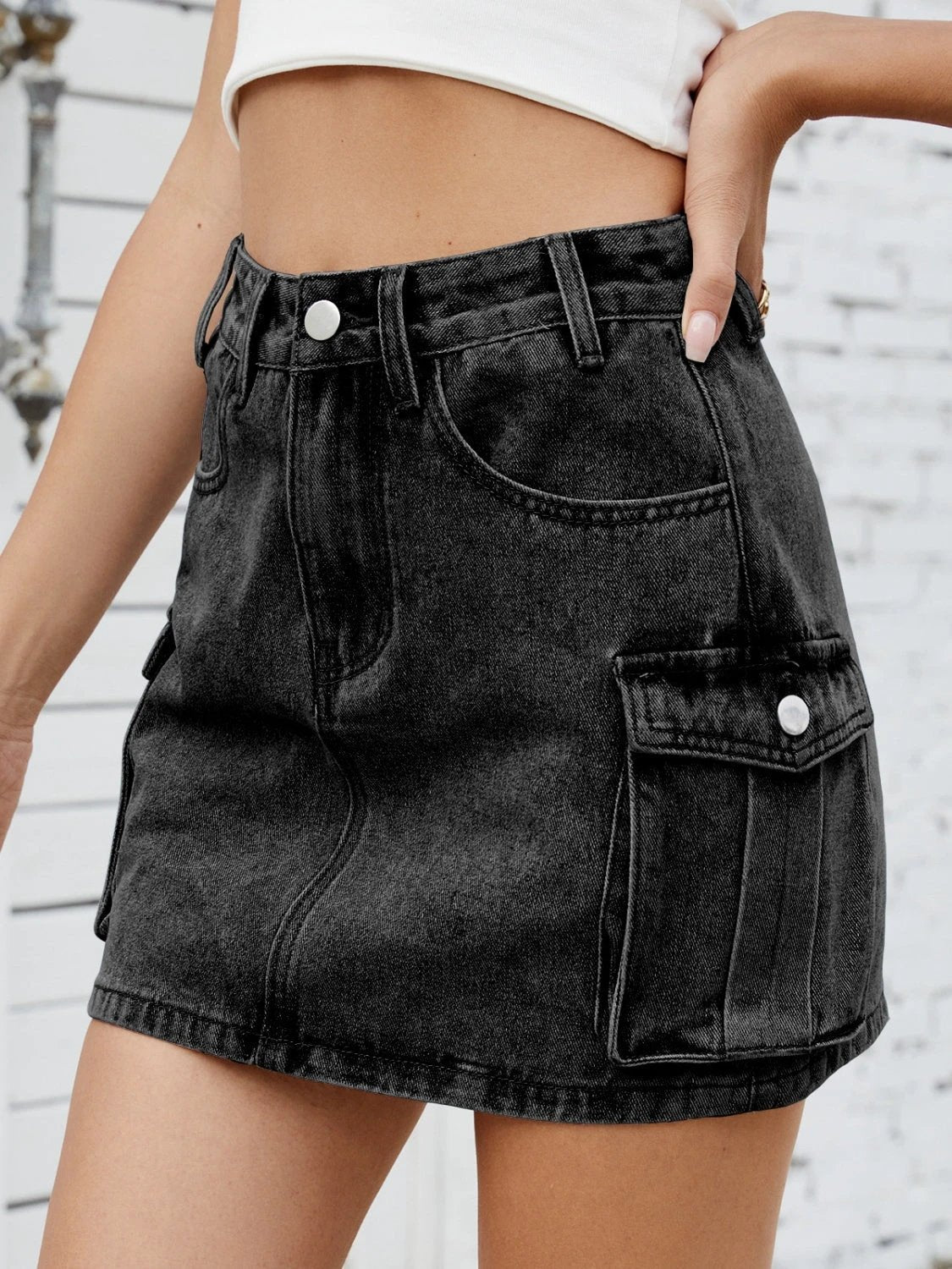 Cargo Denim Skirt by Lady Ros