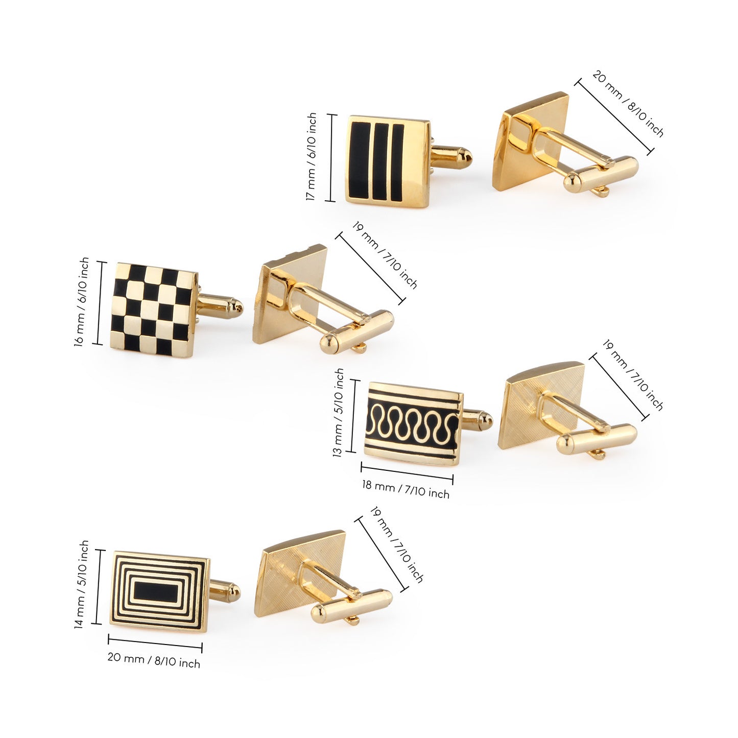 Enamel Gold Plated Copper Cufflinks For Men