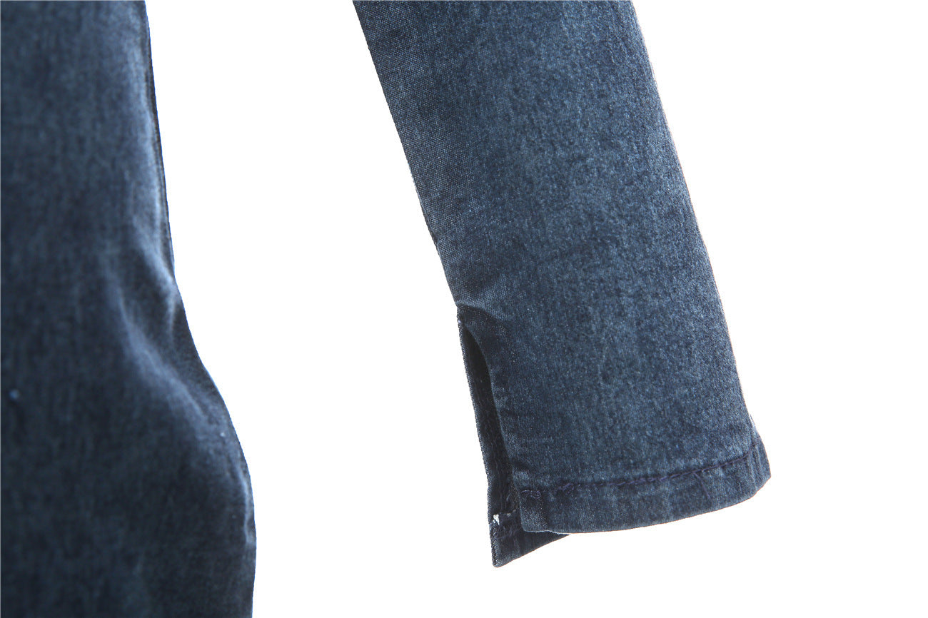 Sleeveless Denim Dress Women's Vintage Cut Neck Wrap Jeans
