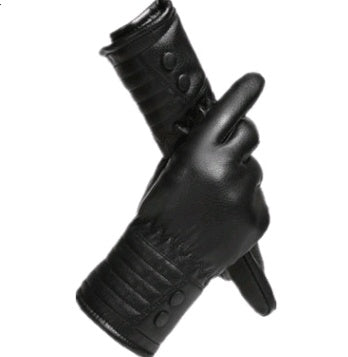 Winter PU Leather Full Touch Screen Gloves For Men