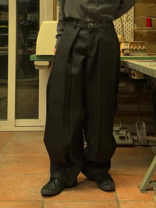 Men's Classic Pocket Denim Wide-Leg Jeans
