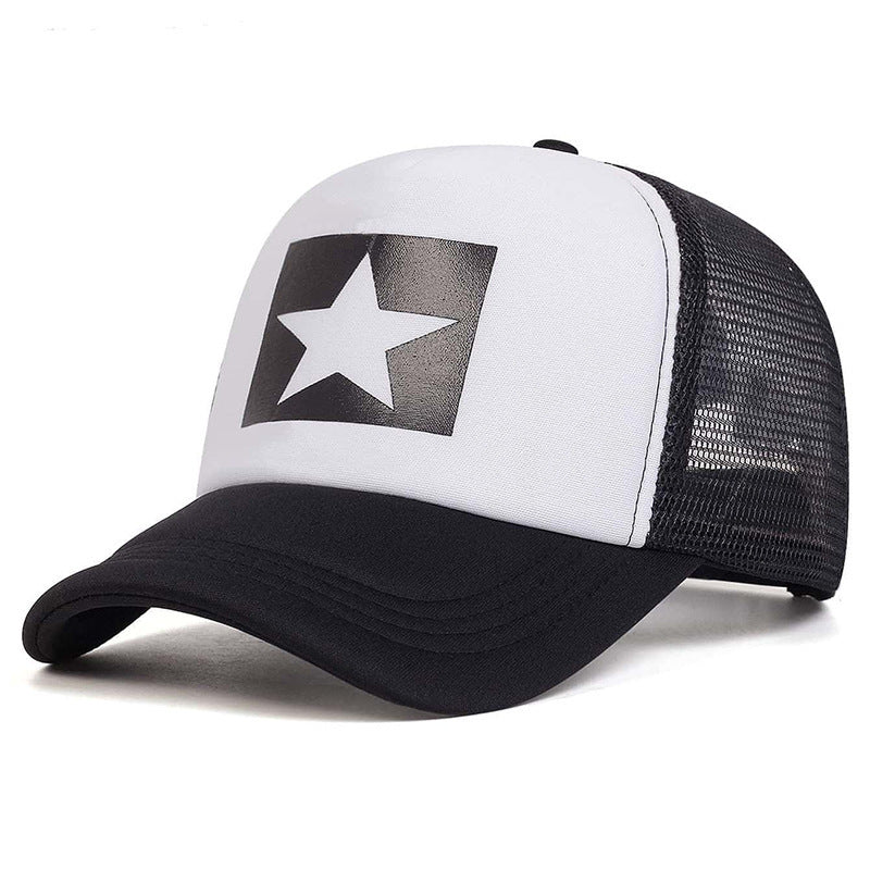 Five-pointed Star Letter Printed Sponge Baseball Hat