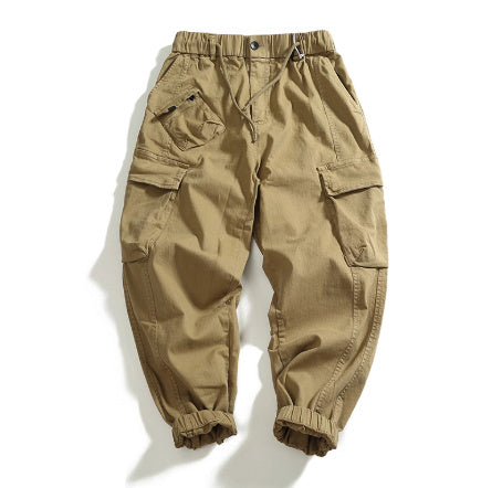 Men's Multi-pocket Stretch Worn Looking Washed-out Loose Cargo Pants