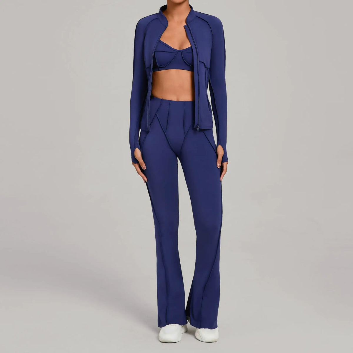 Women's Zip Up Top And Yoga Pants Set by GJG Denim