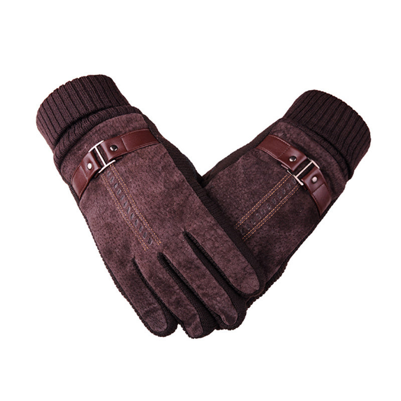 Velvet Touch Screen Windproof Gloves For Men